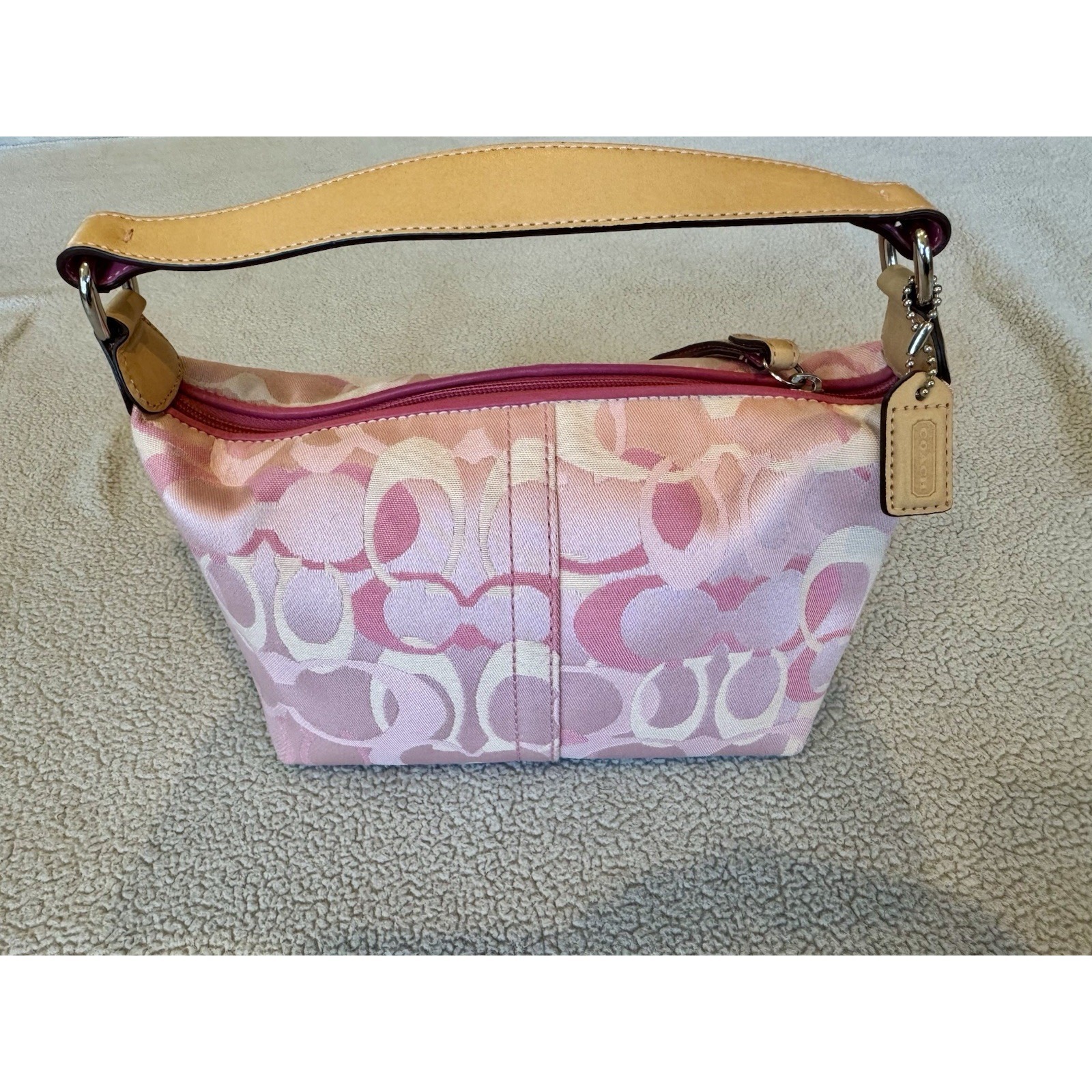 Coach 6561 Pink Optic Signature Mini Hobo Shoulder Bag Nwot Y2k Canvas